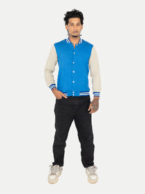 Mens  Royal Blue Ribbed Golf Jacket