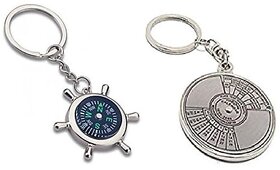 Kd Collections Combo Of Compass Keychain And 50 Yrs Calender Metal Keychain Keyring