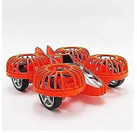 Super Aircraft Car Friction Powered Quad Copter Diecast Model Car Toy for Kids, Girls, Boys, Children with Rotating Blad