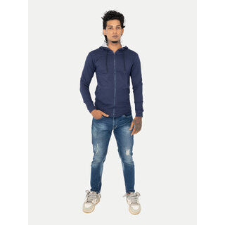 Mens Solid Navy Zipper Hoodies Mens Solid Navy Zipper Hoodies