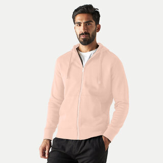 Mens Solid Peach Zipper Hoodies Mens Solid Peach Zipper Hoodies