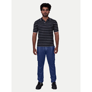                      Mens Navy Solid Stylish Cargo Pants                                              