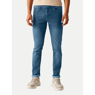                       Mens Slim Fit Mid Blue Denim Pants                                              