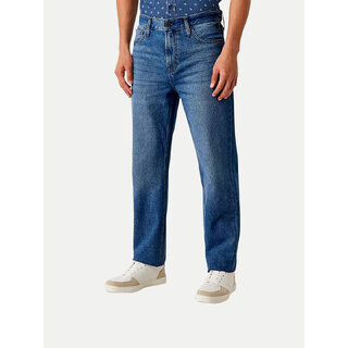                       Mens Relaxed Fit Dark BlueDenim Pants                                              