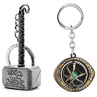 Buy Metal Thor Hammer Keychain And Doctor Strange Rotating Eye Of Agamotto Marvel Keychains Pack Of 1 Silver Thor Hammer And Golden Doctor Strange Eye Online 249 from ShopClues