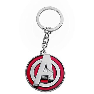                       Gold Era Marvel Avengers A Logo Rotating Spinner Keychain For Car And Bike Metal Keyring Multi-Coloured                                              
