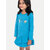 Girls Blue Printed Sweat Frock