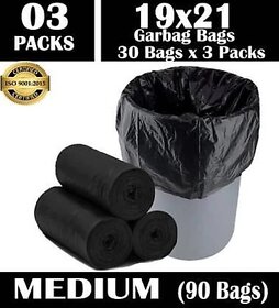 (Pack of 3) Refuse Garbage (90 Bags) 19x21 Medium 3 L Garbage Bag Pack Of 90  (90Bag )