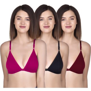                       LAMBENCY Black,Pink,Maroon Plunge Bra                                              