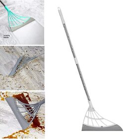 HEMDI 2-in-1 Universal Silicone Magic Bathroom Broom Wiping for Tiles Glass Wiper and Hardwood Floor