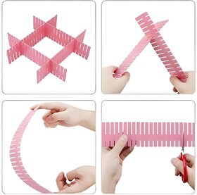 8 Pcs Drawer Divider, Adjustable and Stretchable Plastic Strips Separators