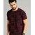 Roundfeet Insolite Men Abstract Round Neck Cotton Blend Maroon T-Shirt