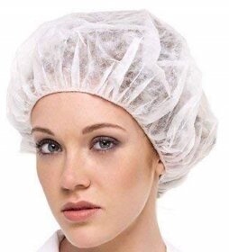 Pack of 100 - Disposable Bouffant Cap, Hair Cover 18 Inches White