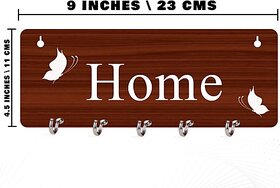 MDF Key Holder For Wall Decor Wood_Mkh09 Wood Key Holder (5 Hooks)