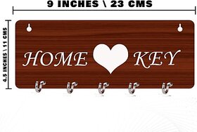 MDF Key Holder For Wall Decor Wood_Mkh02 Wood Key Holder (5 Hooks)