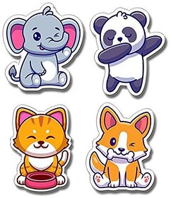 Megavalue Fridge Magnets Refrigerator Set Cute Animal Designs For Home, Kitchen And Office Decoration Magnet Pack Of 4 Fridge Magnet Pack Of 4 (Multicolor)