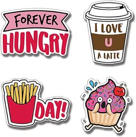 Bindian Forever Hungry, Fridge Magnets Refrigerator Stylish Set Cute Fast Food Design For Home, Kitchen And Office Decoration Fridge Magnet Pack Of 3 (Multicolor)