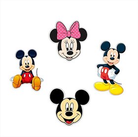 Megavalue Mickey Mouse And Minnie Fridge Magnet: A Whimsical Touch For Your Kitchen Fridge Magnet Pack Of 4 (Black, Red, Yellow) Fridge Magnet Pack Of 4 (Multicolor)