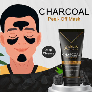 Globus Naturals Activated Charcoal Peel Off Mask for Removing Excess Oil Dirt Detoxifies Skin 100g Globus Naturals Activated Charcoal Peel Off Mask for Removing Excess Oil Dirt Detoxifies Skin 100g