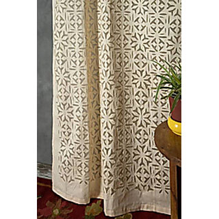                       Applique Cotton Curtains                                              