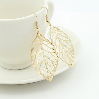 Leaf Shaped Gold Plated Earring Leaf Shaped Gold Plated Earring