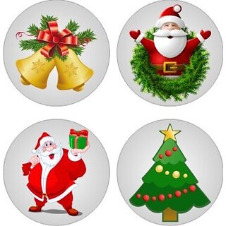 Bindian Merry Christmas Fridge Magnet Refrigerator Magnets Fridge Magnet Pack Of 4