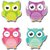 Megavalue Fridge Magnets Refrigerator Stylish Set Cute Owl Design For Home, Kitchen And Office Decoration , Kitchen Organiser Magnet Pack Of 4 (Green, Purple, Pink, Blue) Fridge Magnet Pack Of 4 (Multicolor)