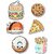 Bindian Fast Food Burger, Sandwich, Pizza, Hotdog, French Fries, Funny Design For Home, Kitchen And Office Magnet Pack Of 6 Fridge Magnet Pack Of 6