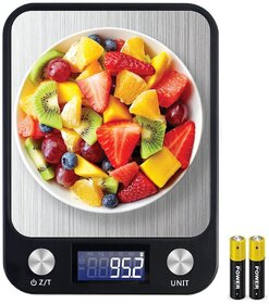 Digital Kitchen Scale Multifunction Food Scale, Touch Button, Ultra Slim with Large LCD Display, 11lb/5kg, 22lb/5kg, Sta