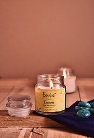 Premium Soy Wax | Soya Wax Lemon Scented Candle| Burn Time 16 Hrs Candle (White, Pack Of 1)