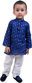 Kid Kupboard Cotton Baby Boys Kurta and Pyjama Set, Dark Blue, Full-Sleeves, 2-3 Years KIDS6352