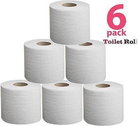 Parsvnath Ultra Soft Premium Quality Toilet Tissue Paper Roll 2 Ply Multi Uses 100% Natural Pack Of 6 Toilet Paper Roll (2 Ply, 220 Sheets)