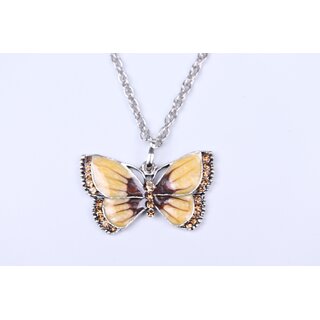 Yellow Butterfly Pendant with Silver Chain Yellow Butterfly Pendant with Silver Chain