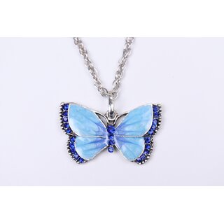 Blue Butterfly Pendant with Silver Chain Blue Butterfly Pendant with Silver Chain