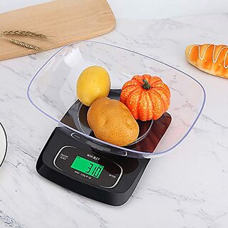                       LED Display Screen Household Bake Electronic Kitchen Scale Accurancy Efficient High Range Big Bowl Multipurpose Scale                                              