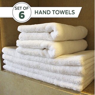                       Terry Retail Cotton 400 Gsm Hand Towel Set (Pack Of 6)                                              