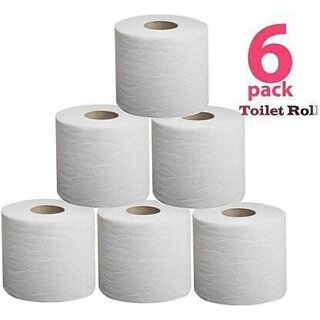 Parsvnath Ultra Soft Premium Quality Toilet Tissue Paper Roll 2 Ply Multi Uses 100% Natural Pack Of 6 Toilet Paper Roll (2 Ply, 220 Sheets)