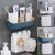 Aseenaa Plastic Self-Adhesive Multipurpose Bathroom Shelf with Hooks/Towel Holder/Rack/Bathroom Accessories-Wall Mount