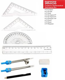 S.S.B Character Printed Mathematical Drawing Instrument Geometry Box for students,10 Pieces(Pack of 1,Aven)