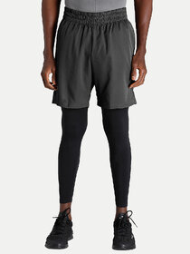 Men Solid Black Polyester Athleisure Shorts