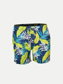 Men Green Abstract Printed Casual Shorts