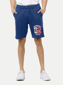 Mens Blue Knitted Casual Shorts