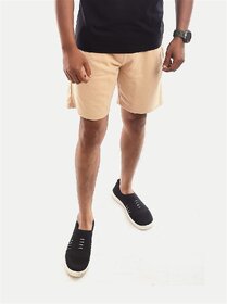 Mens Beige knitted Casual Shorts