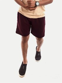 Mens Maroon knitted Casual Shorts