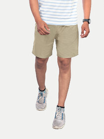 Men Solid Brown Casual Cotton Shorts