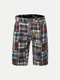 Mens Patchwork Woven Casual Shorts