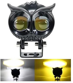 Shop4U Owl Shape Import Fog Light 12V 45W Dc Cast Heavy Aluminium Material Yellow And White Beam Off Roading Compatible With Bikes Cars Scooties Electric Vehicles (Pack Of 1 Owl Light)