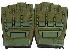 Mra Fashion Microfiber Military Full Palm Protection Weight Lifting Gym Gloves For Men And Women With Wrist Support Wraps (Green)
