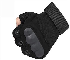 Serveuttam Leosportz Weight Lifting Gym Gloves Rubber Padded Gloves For Men Women Workout | Weight Lifting Straps For Heavy Lifting (Black) - Free Size