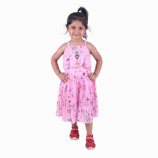                       Kid Kupboard Cotton Baby Girls A-Line Frock, Light Pink, 4-5 Years KIDS6389                                              